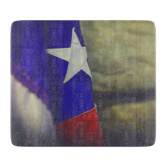 Texas Flag Rustic Lone Star State USA Cutting Board (Front)
