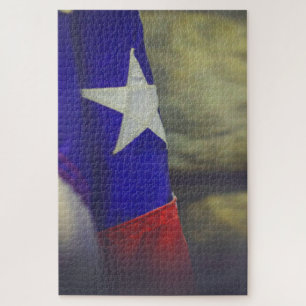 Texas Flag Rustic Lone Star State USA Jigsaw Puzzle