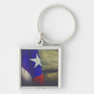 Texas Flag Rustic Lone Star State USA Key Ring