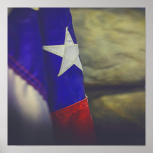 Texas Flag Rustic Lone Star State USA Poster