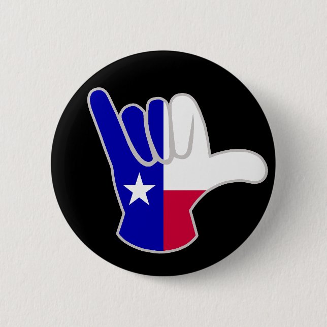  Texas flag Shaka 6 Cm Round Badge (Front)