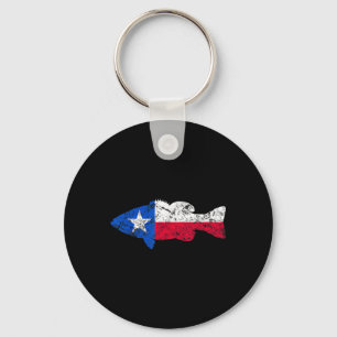 Texas Flag Smallmouth B Fishing Key Ring