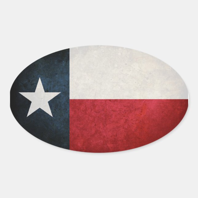 Texas Flag; Texan; Oval Sticker (Front)
