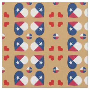 Texas Flag & Texas Hearts fashion Fabric / USA
