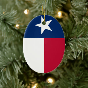Texas Flag (vertical) Ceramic Tree Decoration