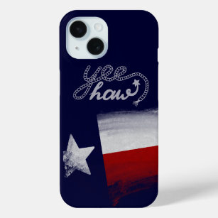 Texas Flag Watercolor Rustic Red White Blue iPhone 15 Case