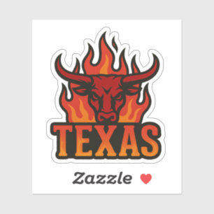 Texas Flame Bull Head – Fiery Longhorn Western