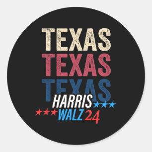 Texas For Kamala Harris Tim Wheimer 2024 Retro  Classic Round Sticker