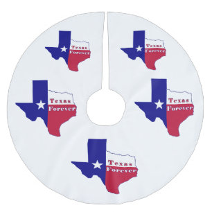Texas Forever Flag Map Brushed Polyester Tree Skirt