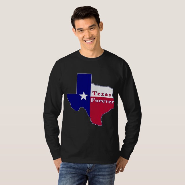 Texas Forever Flag Map T-Shirt (Front Full)