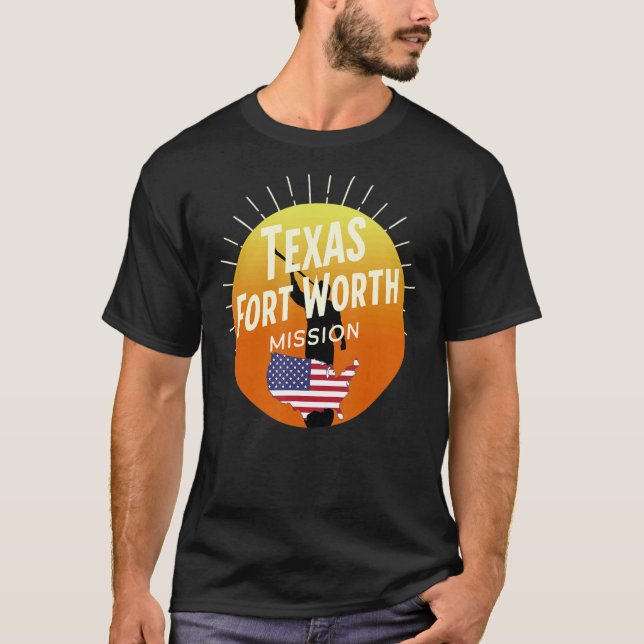 Texas Fort Worth Mormon LDS Mission Missionary CTR T-Shirt (Front)
