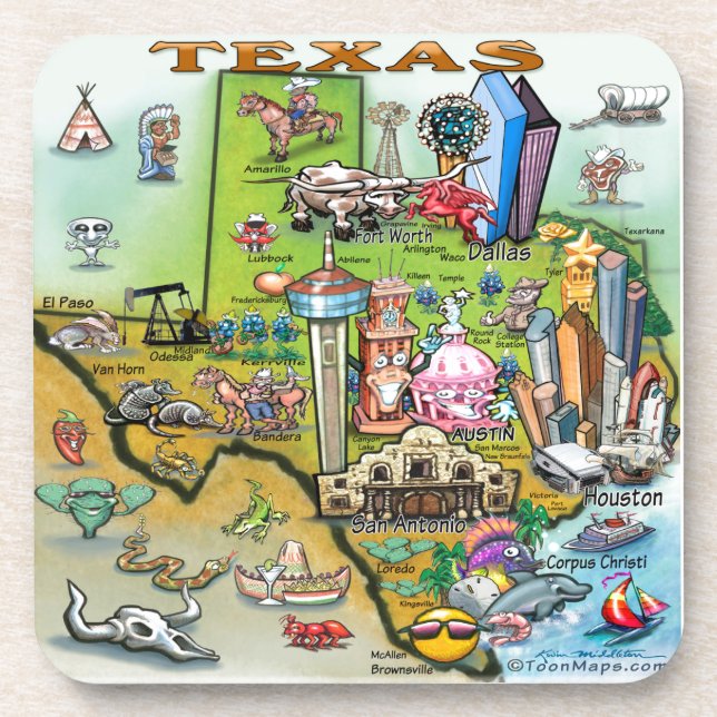 Texas Fun Map Coaster (Front)