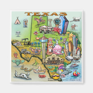 Texas Fun Map Magnet