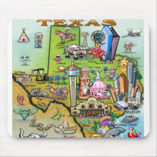 Texas Fun Map Mouse Mat