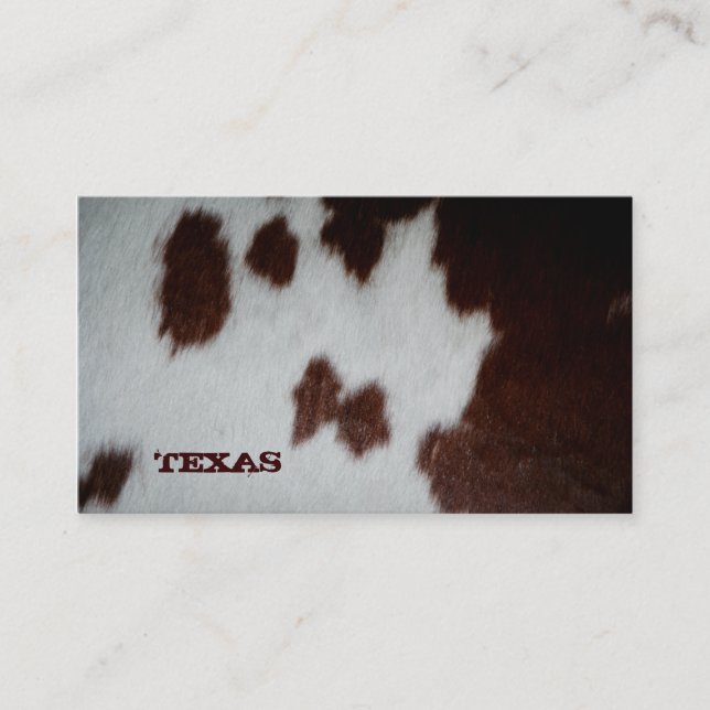 Texas Fur Business Card Cow (Front)