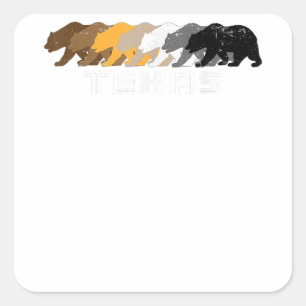 Texas Gay Bear Distressed  Square Sticker