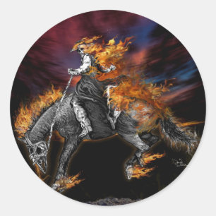 Texas Ghost Rider Classic Round Sticker