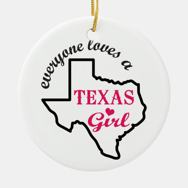 Texas Girl Ceramic Tree Decoration (Front)