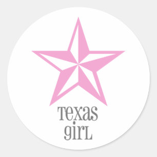 texas girl classic round sticker