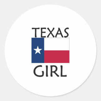 TEXAS GIRL CLASSIC ROUND STICKER