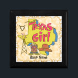 Texas Girl Gift Box<br><div class="desc">Texas Girl gift box,  t-shirt and gifts by ArtMuvz Illustration.  Personalise custom name Texas Girl  t-shirts, gifts and apparel.</div>
