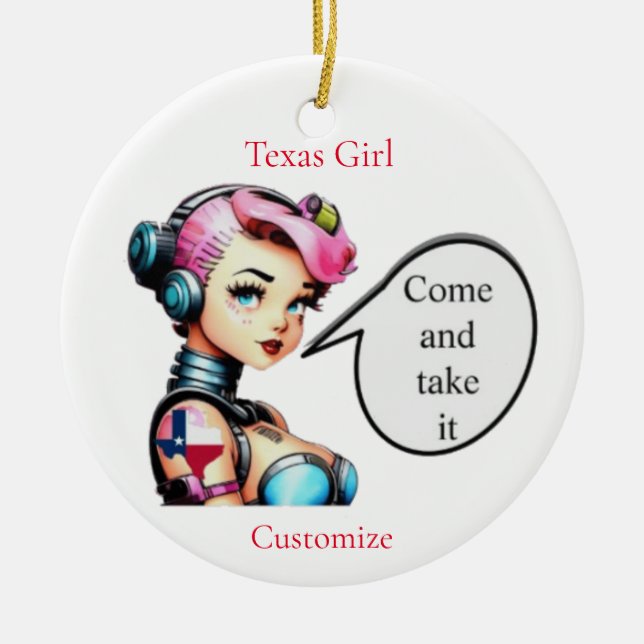 Texas Girl Thunder_Cove  Ceramic Tree Decoration (Front)