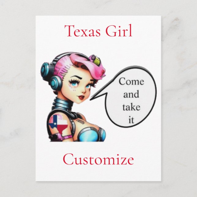 Texas Girl Thunder_Cove  Postcard (Front)