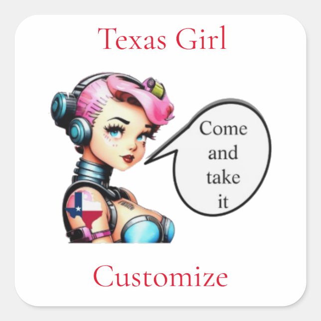 Texas Girl Thunder_Cove  Square Sticker (Front)