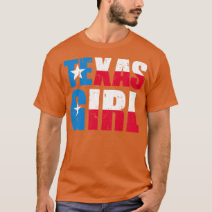 Texas Girl USA Vintage Distressed Flag T-Shirt
