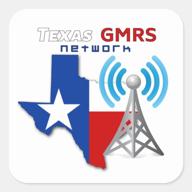 Texas GMRS Network - 3" Decals Square Sticker (Front)