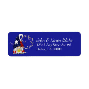 Texas Gnome Star Swirl Return Address Label