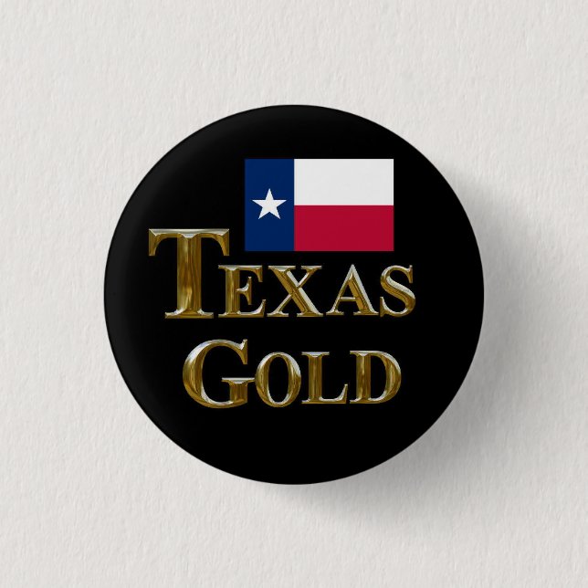 TEXAS GOLD 3 CM ROUND BADGE (Front)