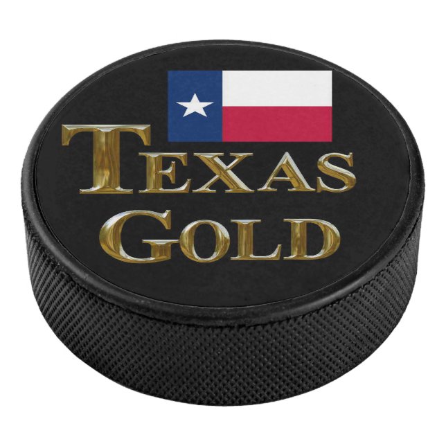 TEXAS GOLD HOCKEY PUCK (3/4)