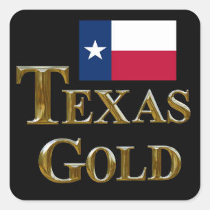 TEXAS GOLD SQUARE STICKER