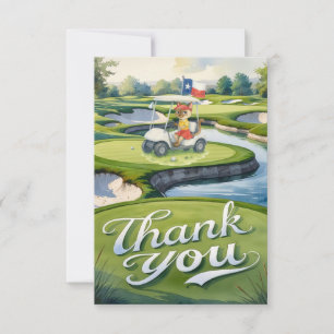 Texas Golfer Birthday Party on golf course Thank You Card