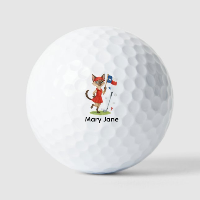 Texas Golferholding flag of Texas Golf Balls (Front)