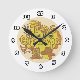 Texas grandpa round clock