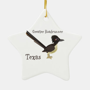 Texas Greater Roadrunner Ceramic Tree Decoration