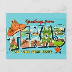 Texas Greeting Vintage Postcard