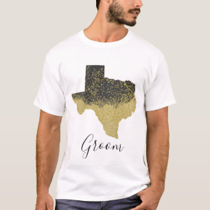 Texas Groom Black and Gold Image T-Shirt