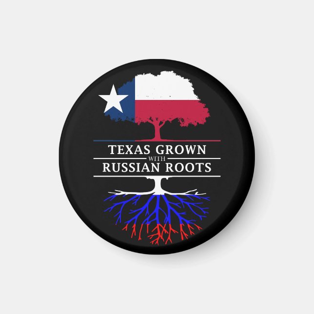 Texas Grown with Russian Roots Magnet (Front)
