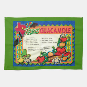 Texas Guacamole Recipe Tea Towel