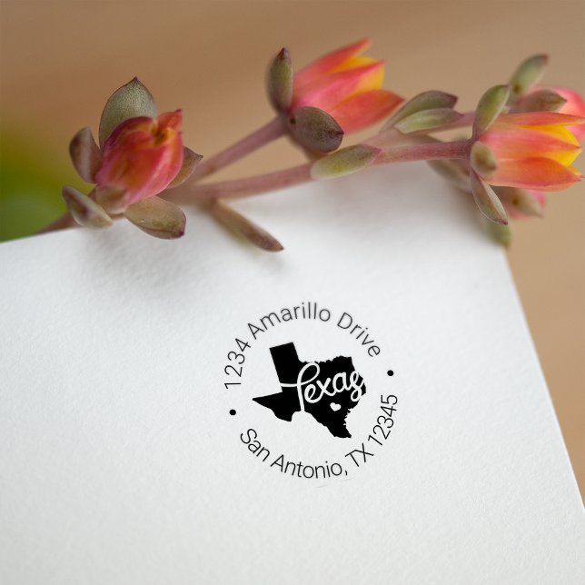Texas Heart Cutout Address Self-inking Stamp (Creator Uploaded)