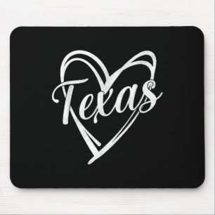 Texas Heart Name Design Retro Style Graphic Men Wo Mouse Mat