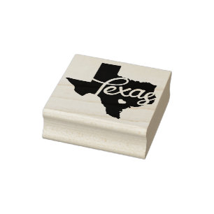 Texas Heart Rubber Stamp
