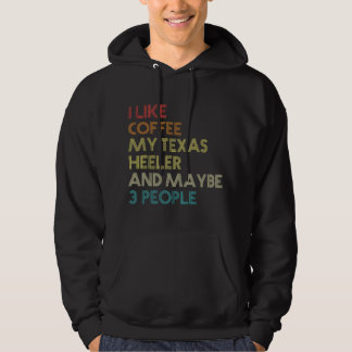 Texas Heeler Dog Owner Coffee Lovers Vintage Retro Hoodie