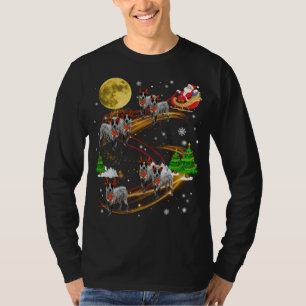 Texas Heeler Reindeer Christmas Dog Riding Santa X T-Shirt