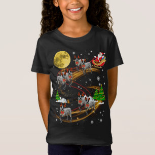 Texas Heeler Reindeer Christmas Dog Riding Santa X T-Shirt
