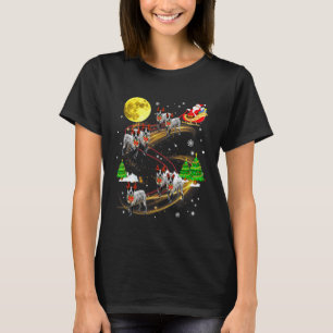 Texas Heeler Reindeer Christmas Dog Riding Santa X T-Shirt