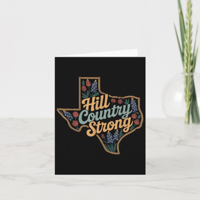 Texas Hill Country 2025 Texas Strong Retro Motivat Card (Front)